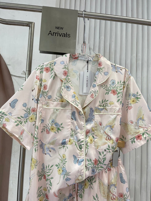 Printed Satin Night Suit